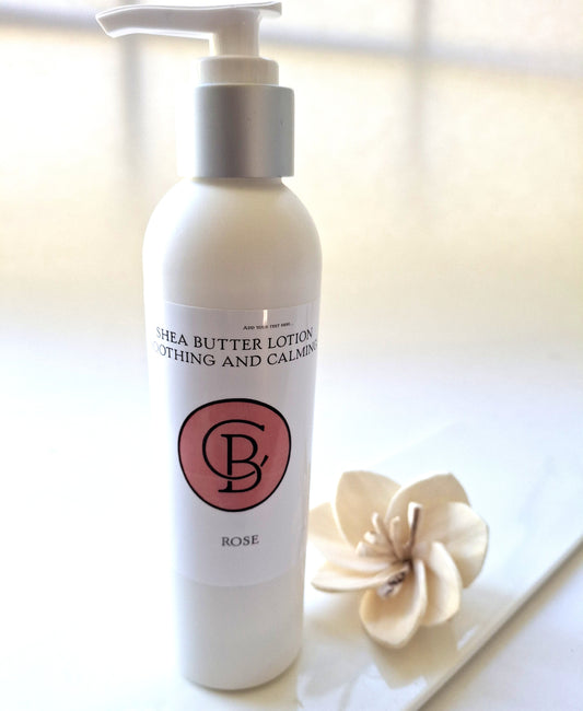 Small Batch Natural Body Lotion With Shea Butter Rose Fragrance