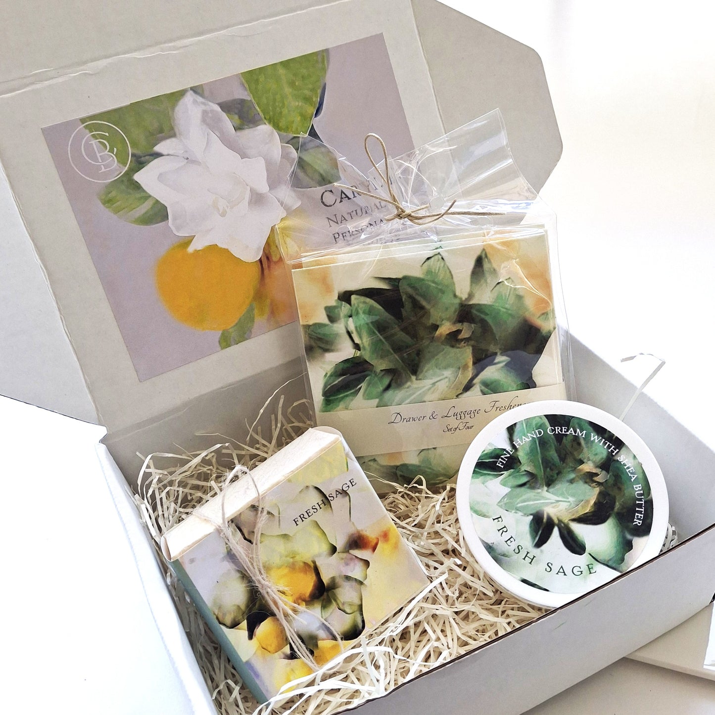 Gift Box with Soap Hand Cream and Fresheners