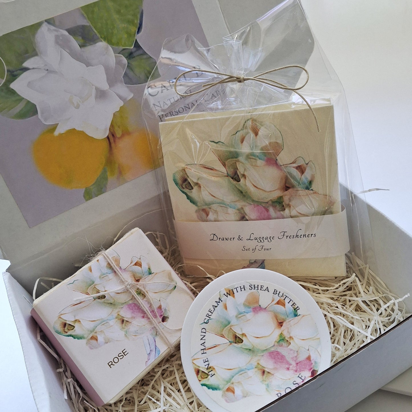 Gift Box with Soap Hand Cream and Fresheners