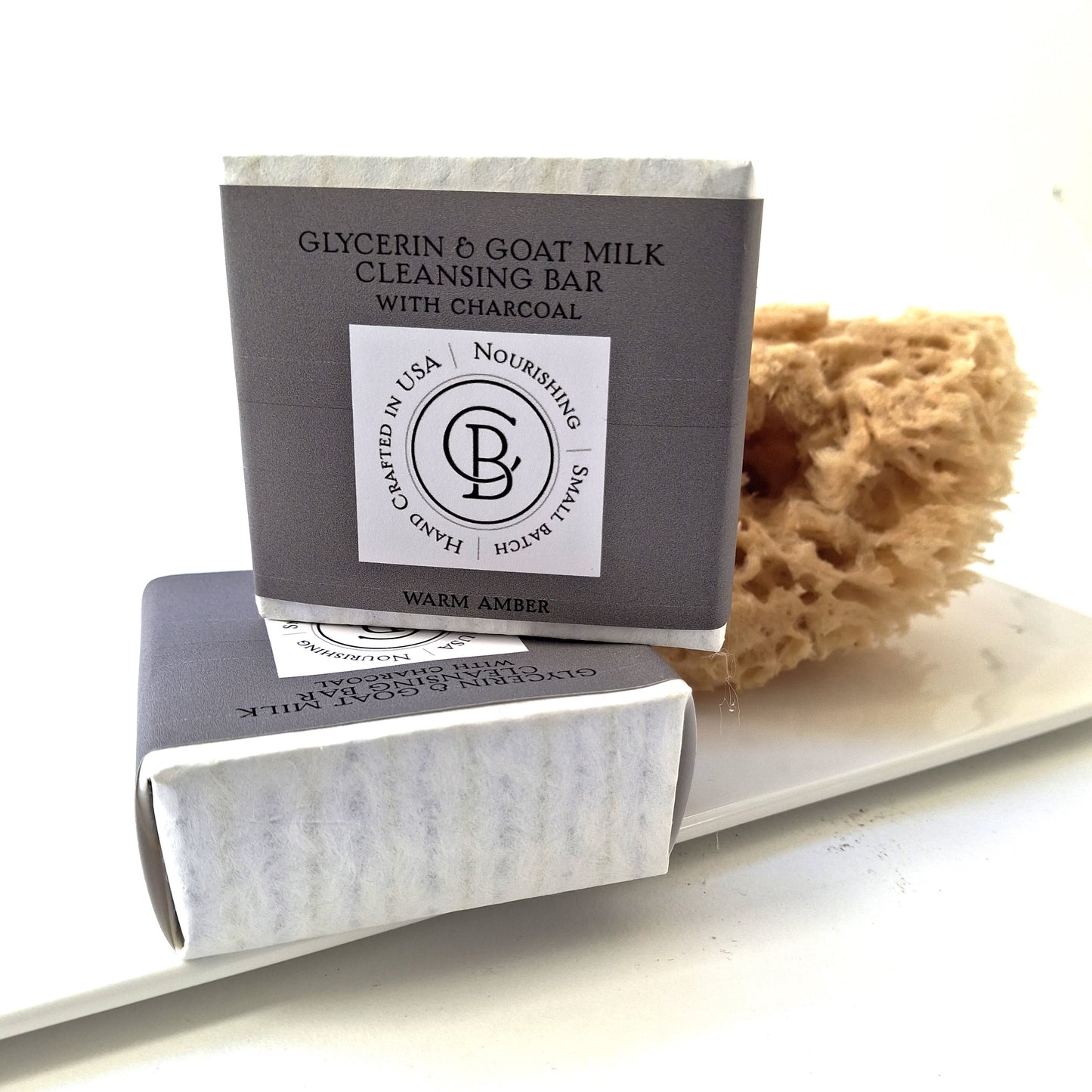 Soap Goat Milk  Glycerin and Charcoal - Warm Amber Fragrance