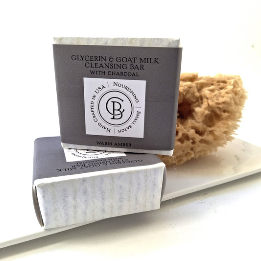 Soap Goat Milk  Glycerin and Charcoal - Warm Amber Fragrance