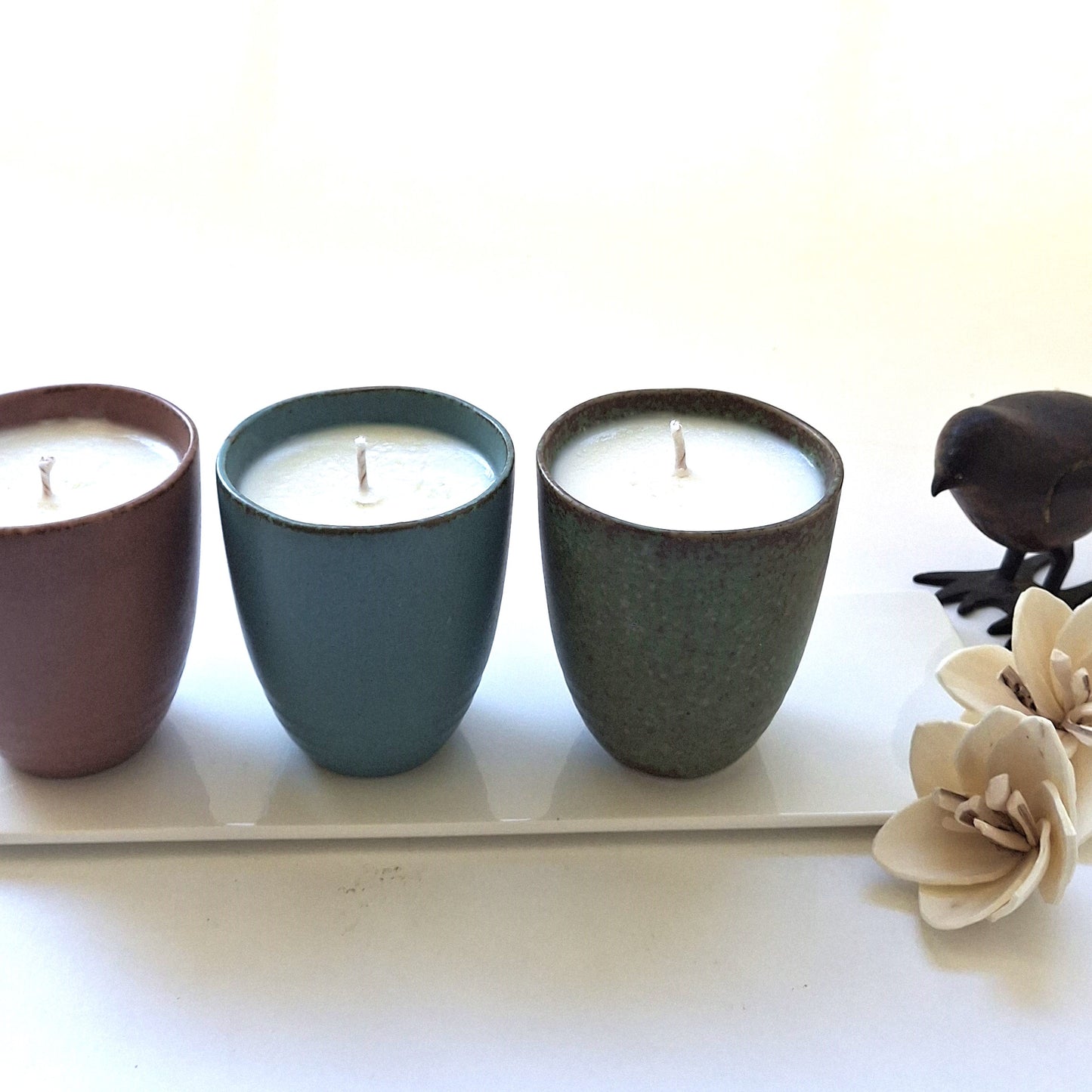 Candles With Hand Poured Soy Wax in Ceramic Containers