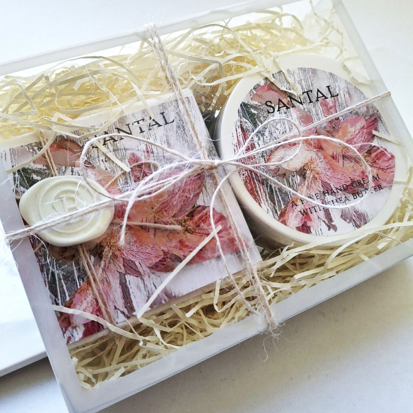 Gift Box With full sized soap and hand cream