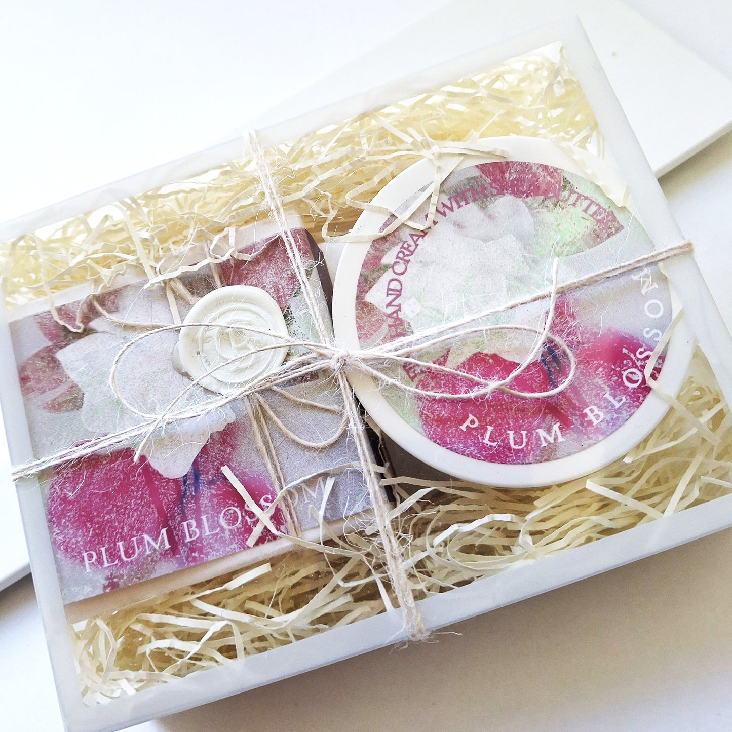 Gift Box With full sized soap and hand cream