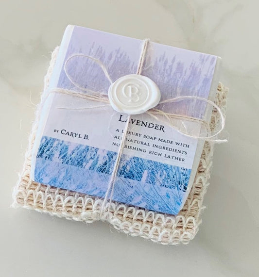 Soap With Natural Sisal Cloth Lavender